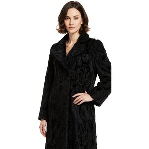 Vintage Lagerfeld Gallery 100% Curly Lamb Coat Made in France, Black Size 36 (4)
